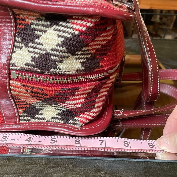 RARE Burberry Blue Label red woven plaid handbag - Picture 9 of 12